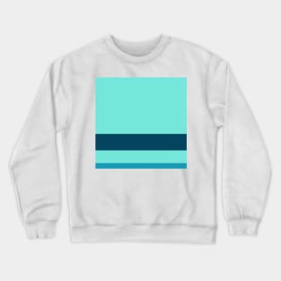 A superior pattern of Ice, Sky Blue (Crayola), Water Blue and Midnight Green (Eagle Green) stripes. Crewneck Sweatshirt